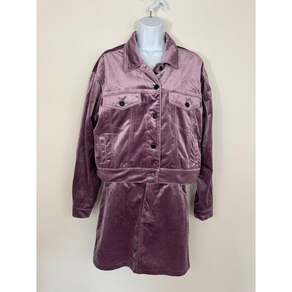 Signature8 Purple Velvet Jacket & Skirt Set | Size Large NWT - Picture 1 of 7